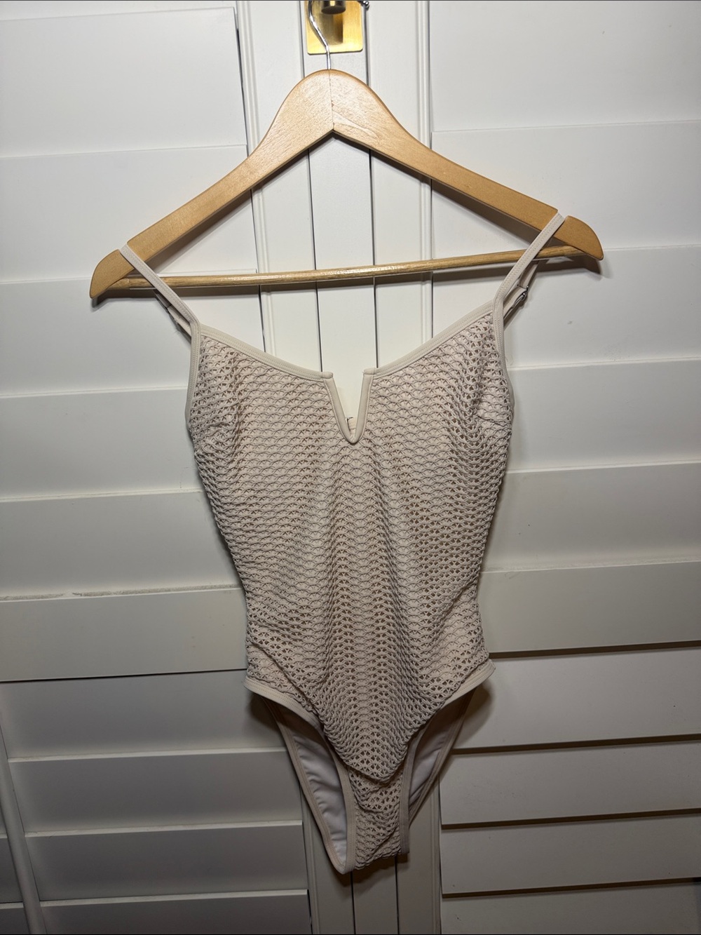 Cupshe Cream Textured One-Piece Swimsuit